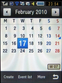 Samsung genio slider calendar