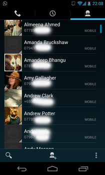 Google Nexus 4 contacts
